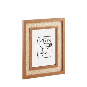Porta-retrato Em Mdf Com Rattan Para Fotos 20x15cm 13296 - Mart