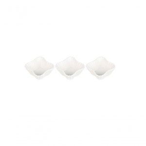 Conjunto Com 03 Petisqueiras De Porcelana Wave Pcln-077 - Haüskraft
