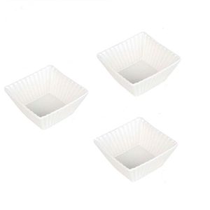Conjunto Com 03 Petisqueiras De Porcelana Quadrada Pcln-073 - Haüskraft