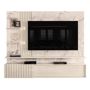 Painel Home Suspenso Atena Calacata Off White Para Tv Até 65 Madetec Calacata Off White