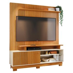 Estante Home Theater Ares Cinamomo Off White Para Tv Até 75 Com Pés Madetec Cinamomo Off White