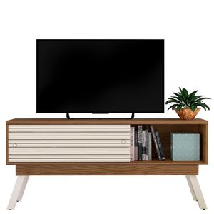 Rack Bancada Frizz 1.5 Naturale Off White Para Tv Até 65 Madetec Naturale Off White