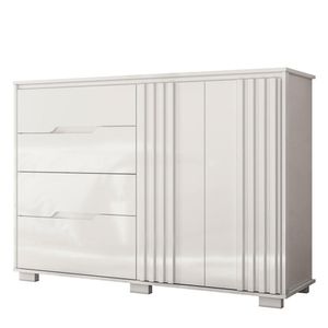 Cômoda Texas 2 Portas E 4 Gavetas Branco Moval Branco
