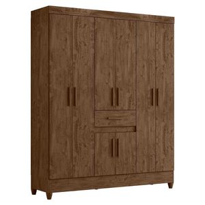 Guarda Roupa Solteiro Portugal 8 Portas E 1 Gaveta Castanho Wood Moval Castanho Wood