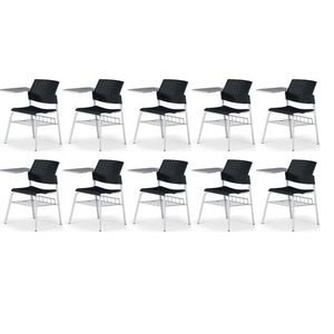 Kit 10 Carteiras Escolar Cadeira Com Prancheta E Suporte Para Livros Movie Preto