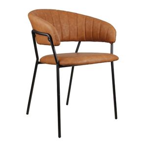 Cadeira Estofada Mara 78x57x53,5 Cm Pu Marrom