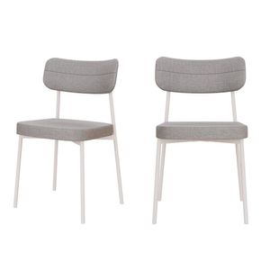 Kit Com 2 Cadeiras Para Sala De Jantar Mona Yescasa Cinza Claro Corriente-branco