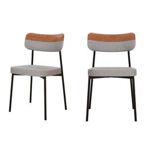 Kit Com 2 Cadeiras Para Sala De Jantar Mona Yescasa Cinza Claro Corriente-caramelo