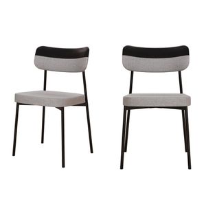 Kit Com 2 Cadeiras Para Sala De Jantar Mona Yescasa Cinza Claro Corriente-preto