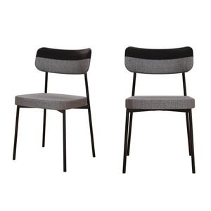 Kit Com 2 Cadeiras Para Sala De Jantar Mona Yescasa Cinza Corriente-preto