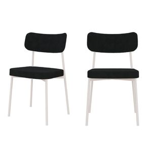 Kit Com 2 Cadeiras Para Sala De Jantar Mona Yescasa Cinza Grafite-branco