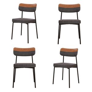 Kit Com 4 Cadeiras Para Sala De Jantar Mona Yescasa Grafite Corriente-caramelo