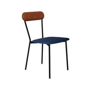 Cadeira Fixa Estofada Vintage Emília Azul-caramelo-preto