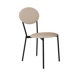 Cadeira Fixa Estofada Vintage Elipse Areia Light-preto Fosco