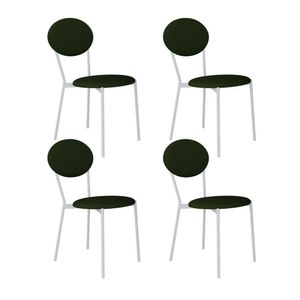 Cadeira Fixa Estofada Vintage Elipse Com 4 Unidades Branco-preto
