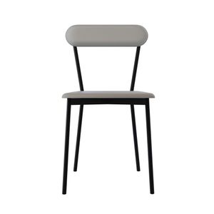 Cadeira Fixa Estofada Vintage Emília Com 2 Unidades Off White-preto