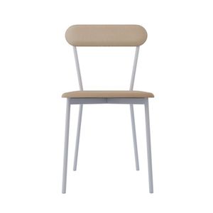 Cadeira Fixa Estofada Vintage Emília Com 2 Unidades Areia-branco