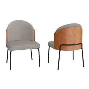 Cadeira Oslo Tecido Preto- Bege