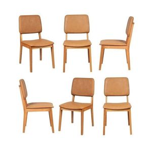 Kit 6 Cadeiras Estofadas Miriti Cabecasa Madeiramadeira Caramelo