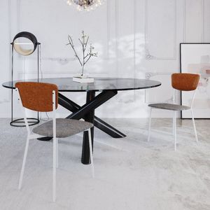 Cadeira Fixa Estofada Vintage Retrô Com 2 Unidades Prata-caramelo-branco