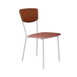 Cadeira Fixa Estofada Vintage Retrô Tulipa Rosê-caramelo-branco Fosco