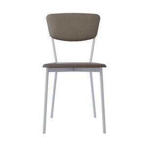 Cadeira Fixa Estofada Vintage Retrô Com 4 Unidades Cinza-branco