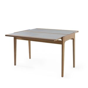 Mesa Aparador Sofia Tampo De Vidro 53-106 Amendoa