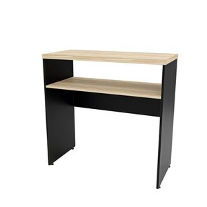 Aparador Buffet Balcão Sala De Estar Escritório 90x42cm Carvalho - Preto