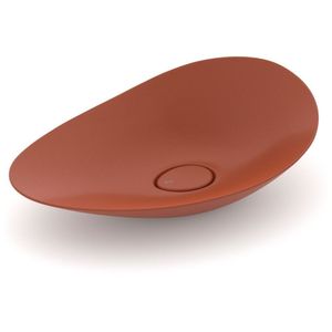 Cuba De Apoio Oval 54x18cm Ruy Ohtake Terracota