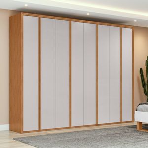 Guarda-roupa 8 Portas 6 Gavetas 100% Mdf Ergon Amêndoa Clean-off White