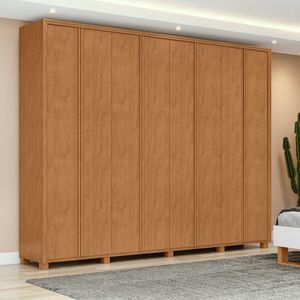 Guarda-roupa 8 Portas 6 Gavetas 100% Mdf Com Pés Ergon Marrom