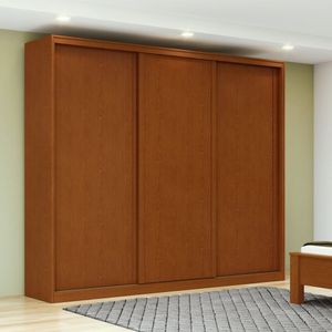 Guarda-roupa 3 Portas 4 Gavetas 100% Mdf Forma Marrom-bege