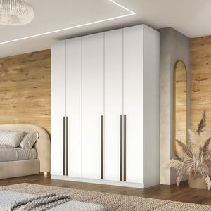 Guarda Roupa Vicenzo 5 Portas 185x240x53cm Branco