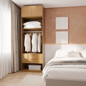 Guarda-roupa Modulado 2 Peças 2 Portas Jade Cabecasa Madeiramadeira Avelã