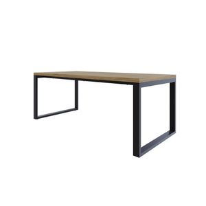 Mesa De Jantar Queens 200cm X 90cm X 75cm Vermont Oak-preto