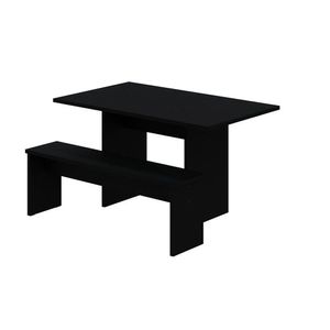 Mesa De Jantar 200x80x74cm 2,5cm Com 1 Banco Essence Preto