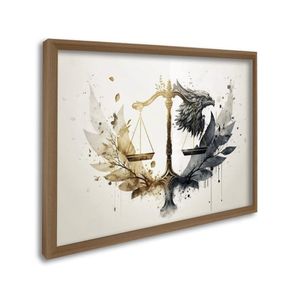 Quadro Decorativo Temático Direito Com 1 Tela Para Escritório Hall Lavabo 60cm X 90cm Bege