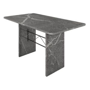 Mesa Retangular Tampo 140x75cm Base Granito Topázio Preto-granito Topázio