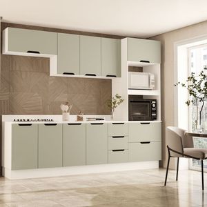Balcão 2 Portas 3 Gavetas 120x92,5x52cm Branco-verde