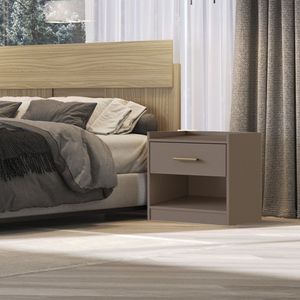 Mesa De Cabeceira 1 Gaveta 1 Nicho 54cm X 54cm X 39cm Fendi