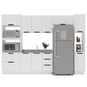 Balcão De Cozinha 2 Portas 3 Gavetas Branco