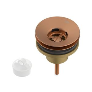 Válvula Para Lavatório 7-8 Universal Com Tampa Plástica Rose Gold Matte