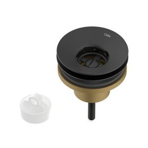 Válvula Para Lavatório 7-8 Universal Com Tampa Plástica Preto Matte
