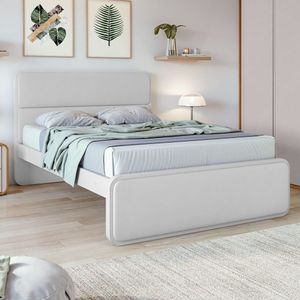Cama Casal Queen 160cm Loop Branco-tecido Korino