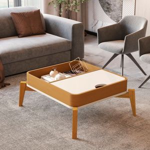 Mesa De Centro Buriti Com Pés Em Madeira Maciça Offwhite-nature