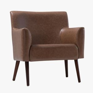 Poltrona Malbec Pés Em Madeira 78x70x60 Cm Marrom-marrom