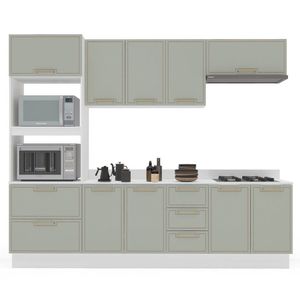 Balcão 2 Portas 3 Gavetas 120cm X 92,5cm X 52cm Branco-verde