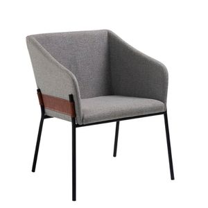 Poltrona Jobim Base Em Aço 77cm X 64cm X 61cm Preto-cinza-marrom