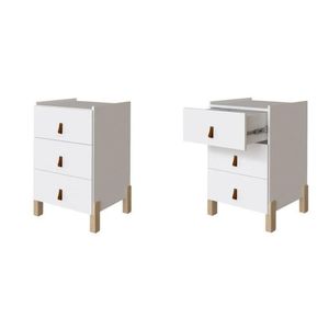 Kit 2 Mesas De Cabeceira 3 Gavetas Dumont Yescasa Branco