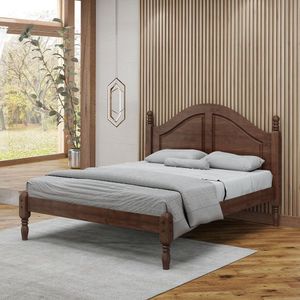 Cama Queen Em Madeira Maciça 160cm Ouro Café